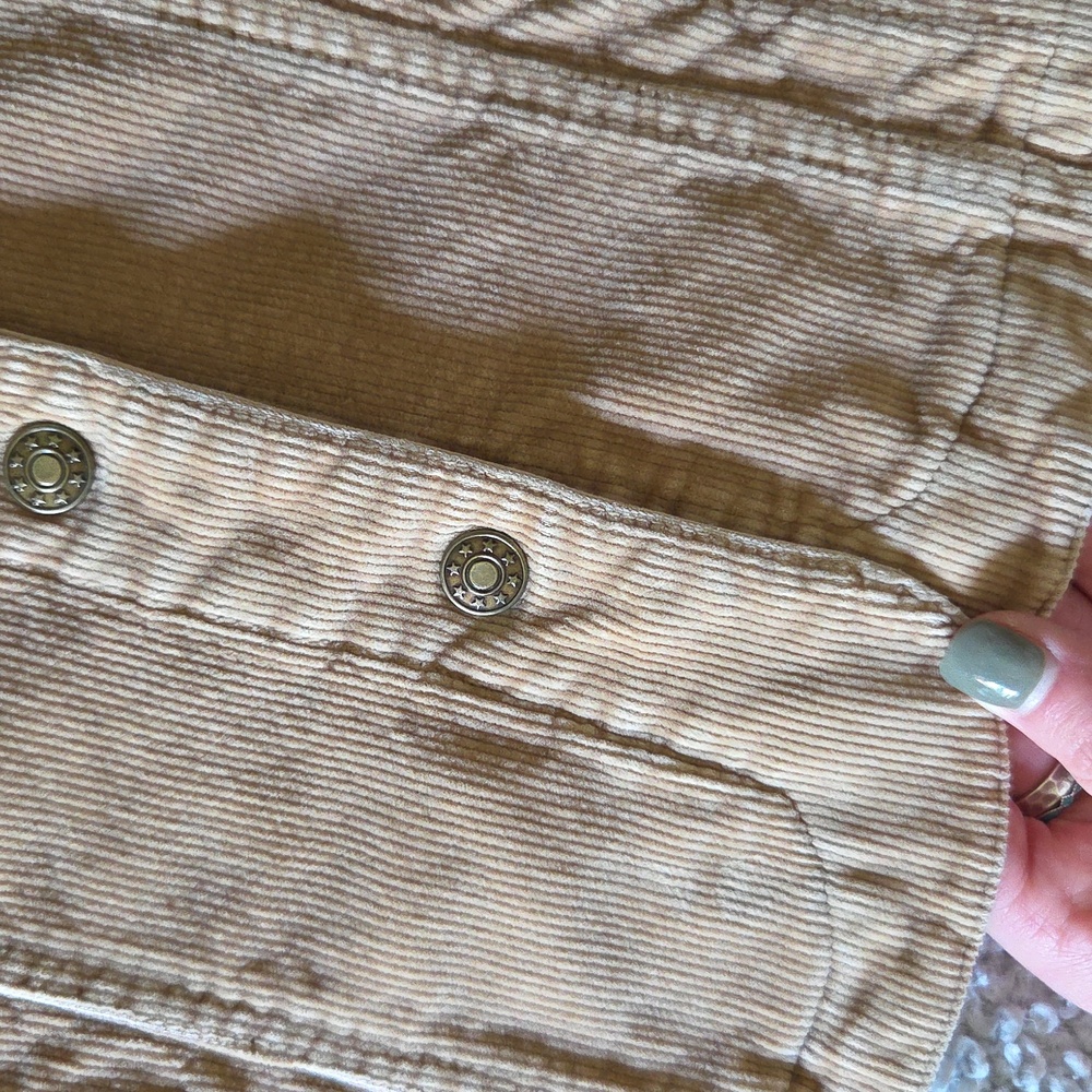 Vintage Y2K Western Cropped Contoured Corduroy Snap Button Mock Neck Jacket - Picture 5 of 13